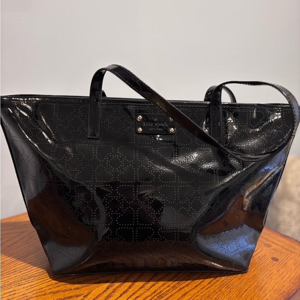 Kate Spade Shiny Black Tote Bag